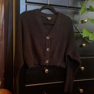 Cropped Knit Black Sweater